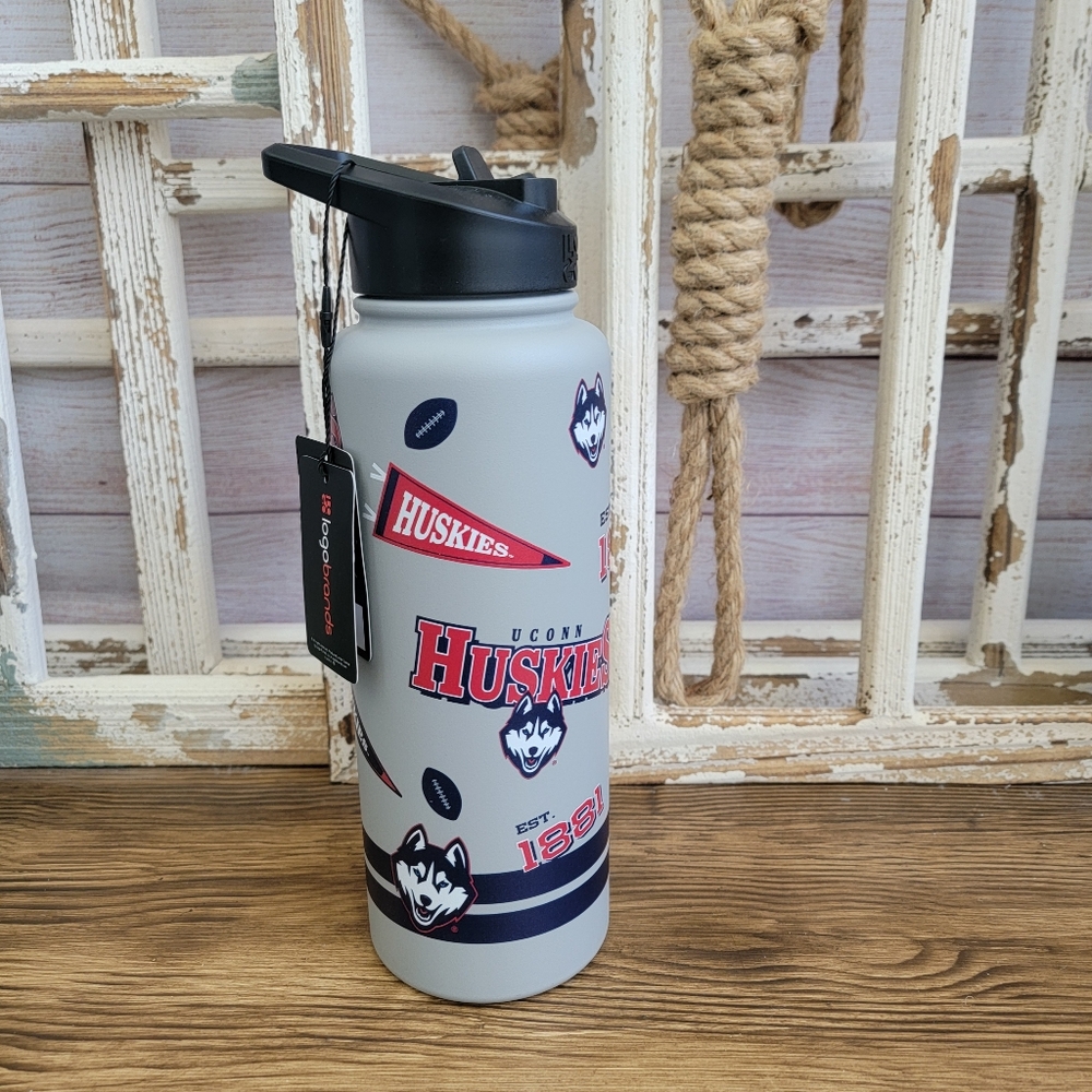 UConn Huskies Insulated 34oz Water Bottle NWT